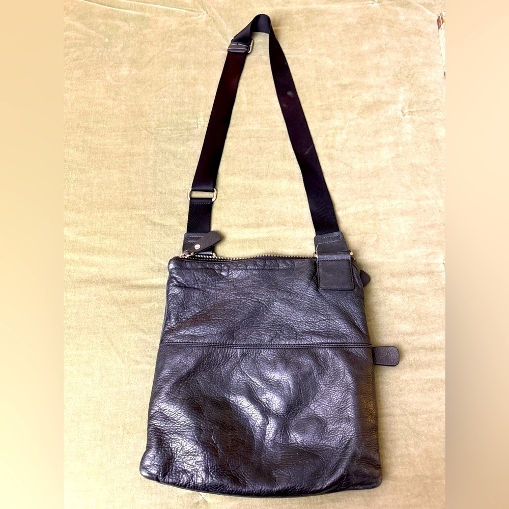 Margot Stylish Black Leather crossbody Bag purse OSP